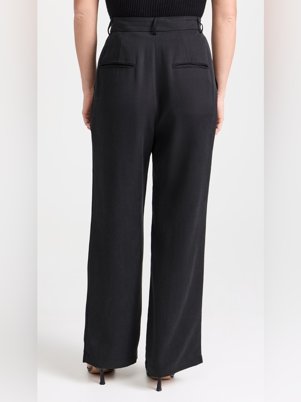 Reformation Mason Pants 4P Black Pleated Wide Leg Tencel Lyocell Petite - Picture 2 of 7
